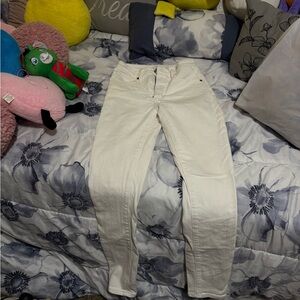 Abercrombie & Fitch Women's Cream Skinny Jeans